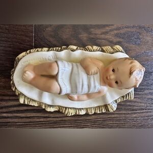 Vintage Conta & Boehme German Porcelain Baby Jesus Figurine Nativity Manger